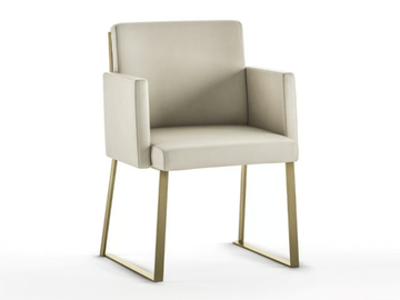 PALIO - Leather chair with armrests by Casa Covre - view 2